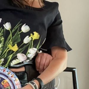 Victoria Beckam for Target floral and black shirt